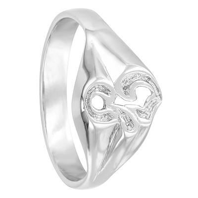 Chevalière lisse Or Blanc 750 lettre J - Imperium