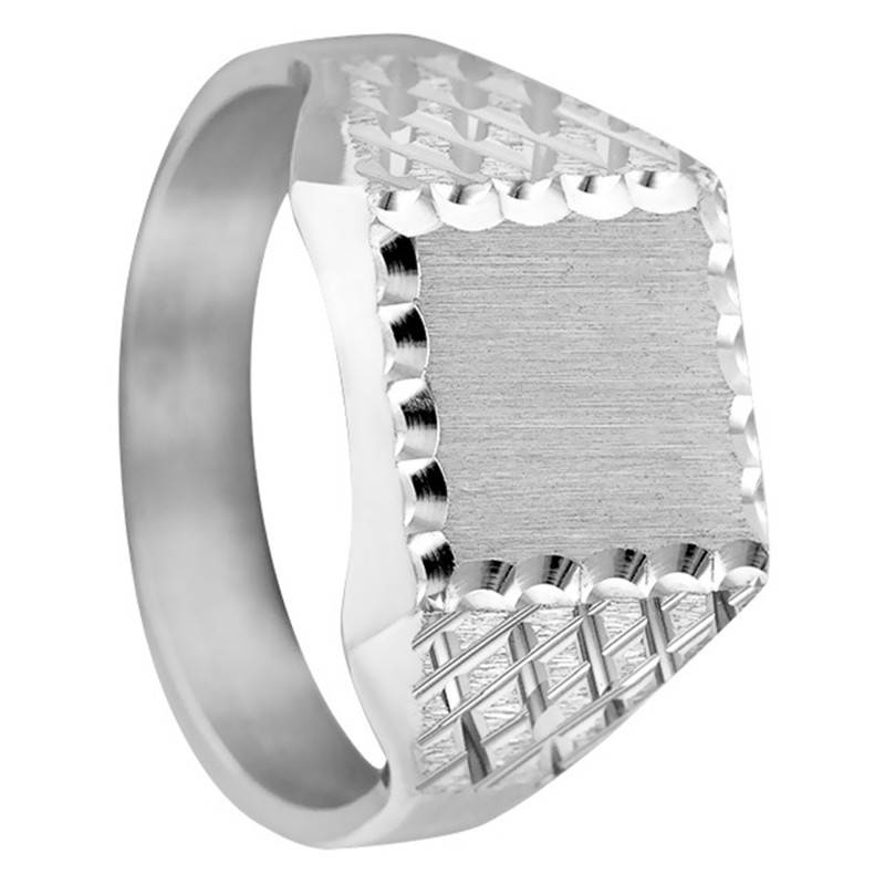 925 Silver Square Bezel Signet Ring, 10 x 10 mm - Imperium