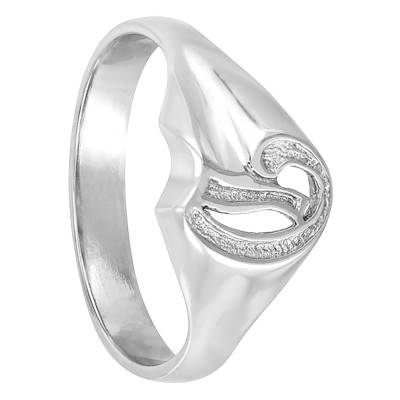Chevalière lisse Or Blanc 375 lettre D - Imperium