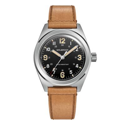 Wolbrook Outrider Automatic Black Vintage No Date Watch 23-OA-013 - Wolbrook