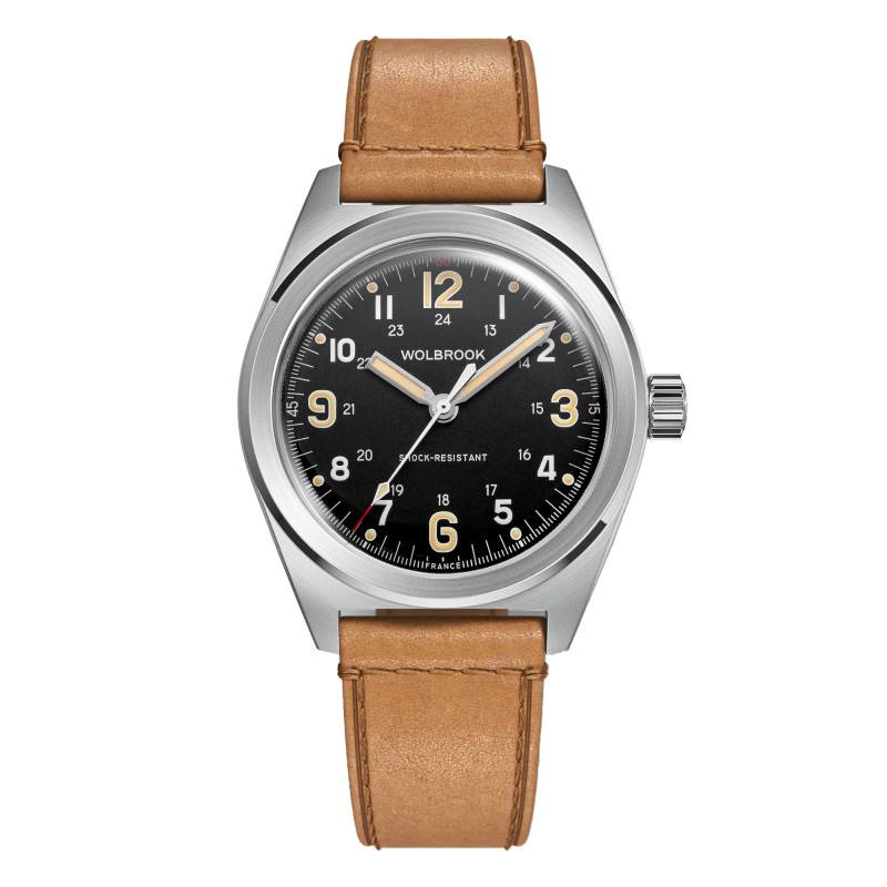 Wolbrook Outrider Automatic Black Vintage No Date Watch 23-OA-013 - Wolbrook