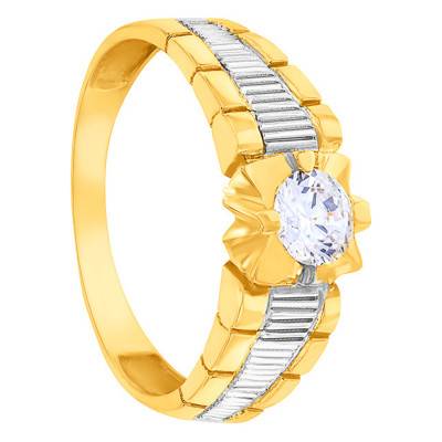 Chevalière 7 x 7.50 mm, Or Jaune 375 et zirconium - Imperium
