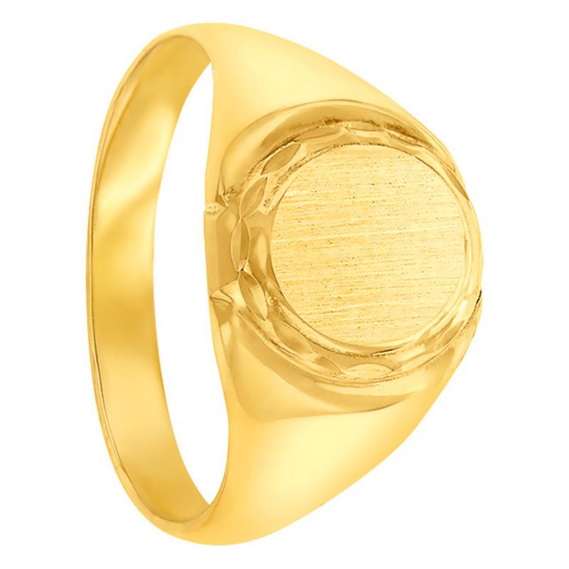 Rectangular 750/1000 Yellow Gold Signet Ring, 7 x 8 mm - Imperium