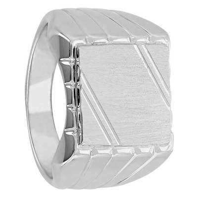 Grooved 925 Silver Signet Ring - Imperium