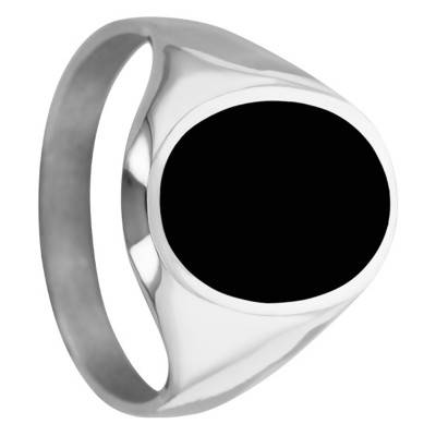 375/1000 White Gold & Onyx Signet Ring, 12 x 16mm - Imperium