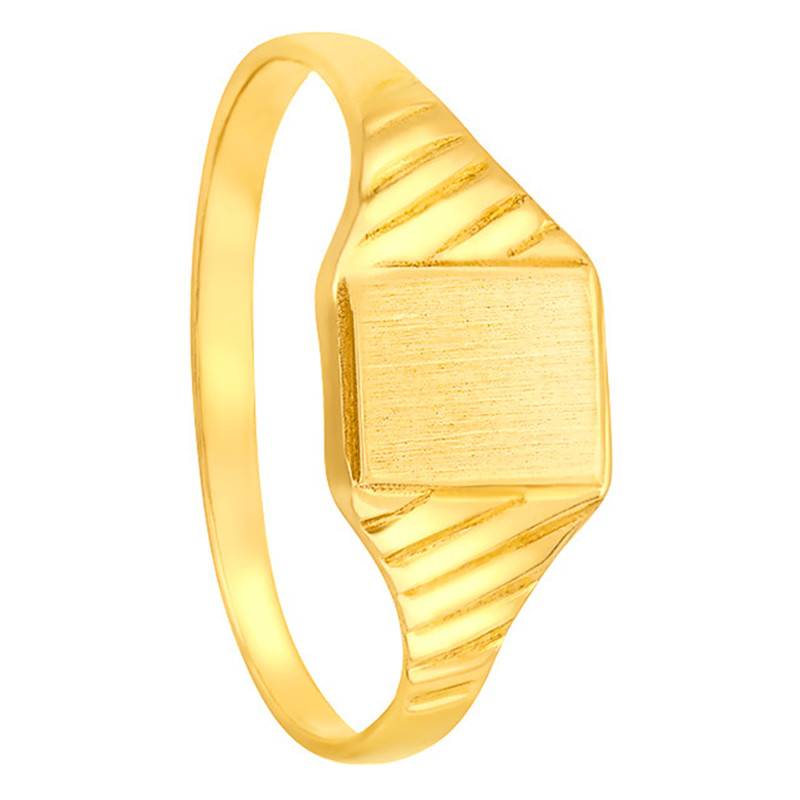 750/1000 Yellow Gold Rectangular Signet Ring, 5 x 6.50 mm - Imperium