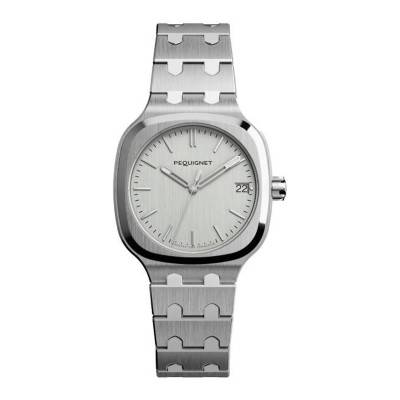 Pequignet Silver Concorde wall clock 36mm 9046433 - Pequignet