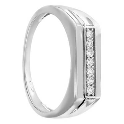 Chevalière Or Blanc 375 & diamants - Imperium