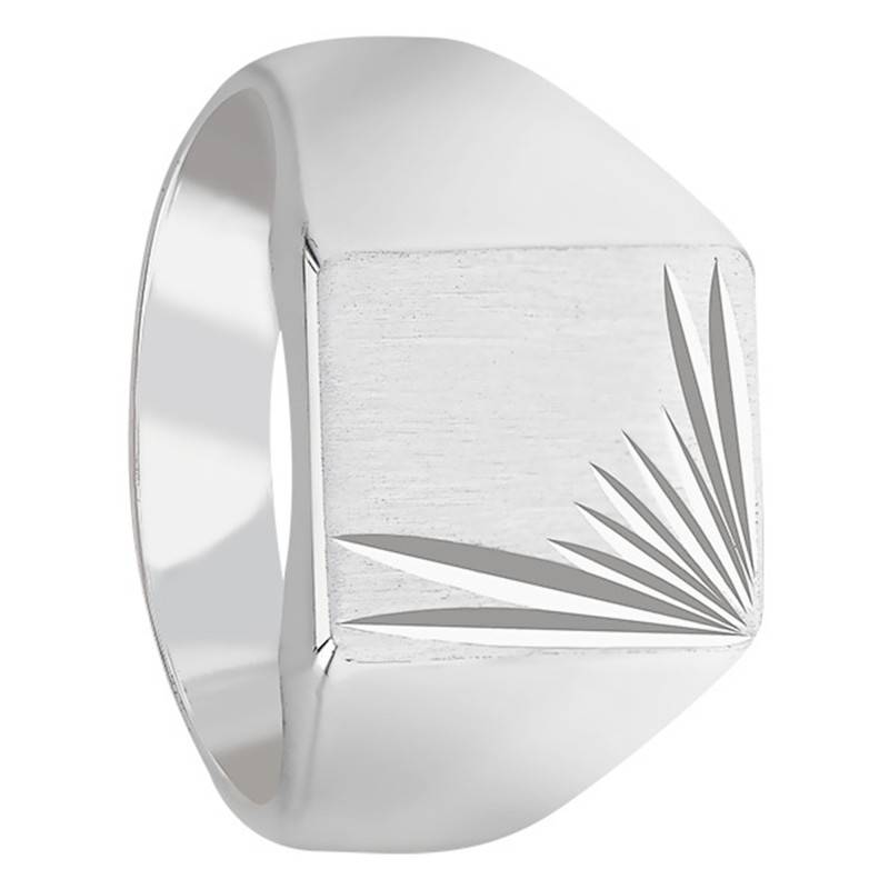 925 Silver Rectangular Face Signet Ring, 12 x 14 mm - Imperium