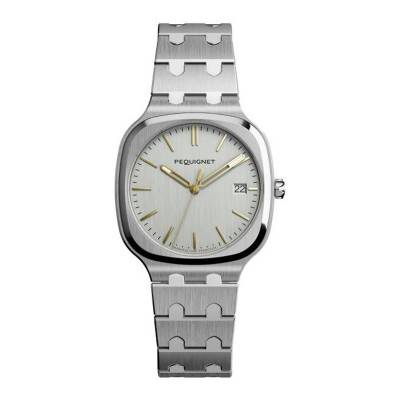 Silver Concorde Men's Watch Gold Indexes 40 mm 9040333 - Pequignet