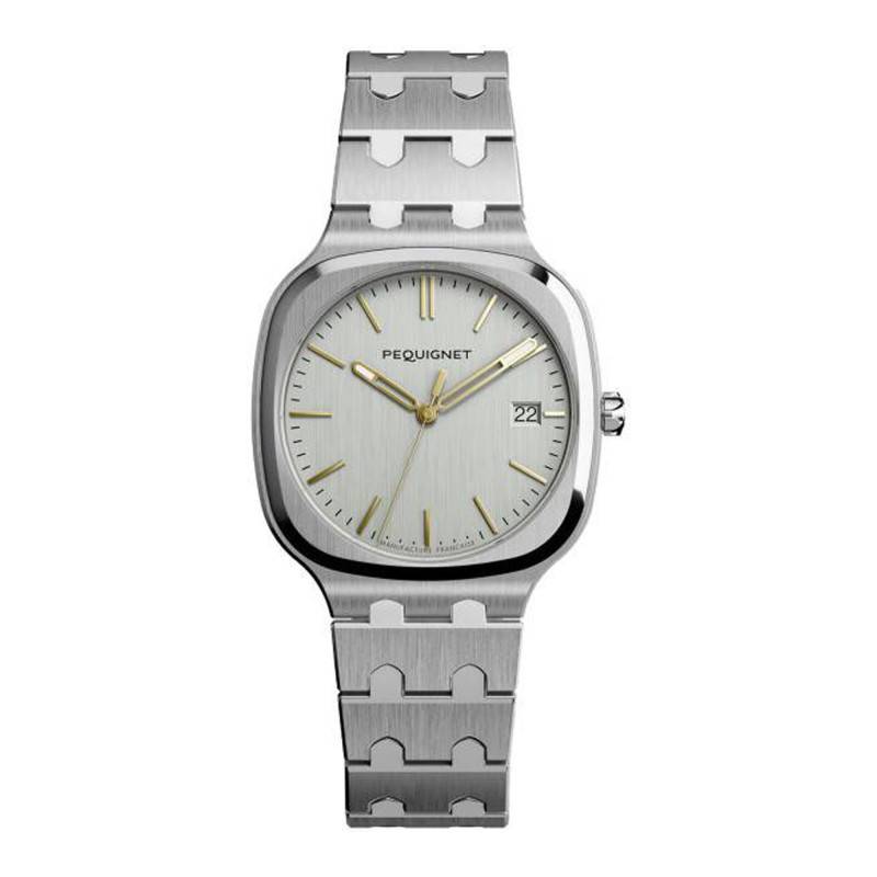 Silver Concorde Men's Watch Gold Indexes 40 mm 9040333 - Pequignet