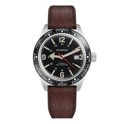 Watch Skindiver WT Automatic Bezel Black & Vintage Lum 22-SWA-023 - Wolbrook