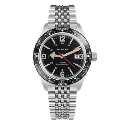 Watch Skindiver WT Automatic Bezel Black & Vintage Lum 22-SWA-023 - Wolbrook