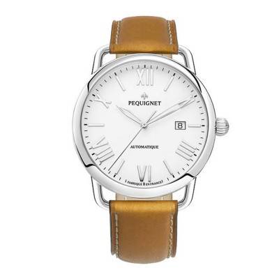 Montre Equus Origine Cadran Blanc 4755413 cuir gold - Pequignet