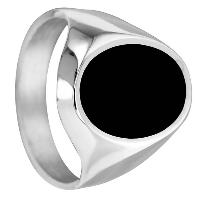 925 Silver & Onyx Signet Ring, 17x13 mm - Imperium