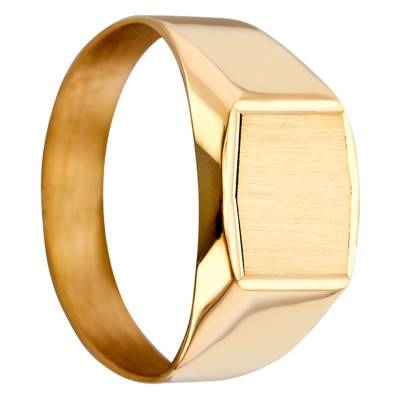 750/1000 Yellow Gold Hexagonal Signet Ring, 9 x 11 mm - Imperium
