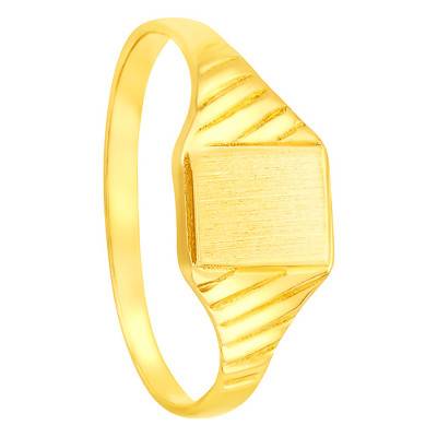 375/1000 Yellow Gold Rectangular Signet Ring, 5 x 6.50 mm - Imperium