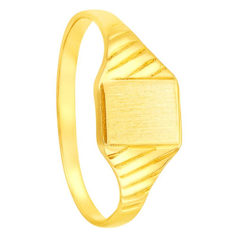 375/1000 Yellow Gold Rectangular Signet Ring, 5 x 6.50 mm - Imperium