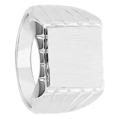 Chevalière plateau carré 12,50 x 12,50, Argent 925 - Imperium