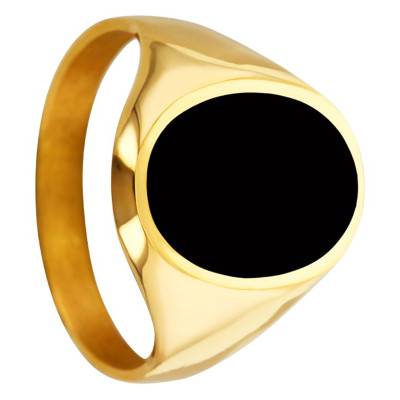 375 Yellow Gold & Onyx Signet Ring, Dimension 12 x 16 mm - Imperium