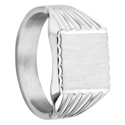 925 Silver Square Bezel Signet Ring, 11 x 11 mm - Imperium