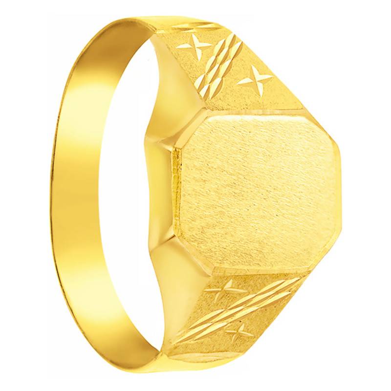750/1000 Yellow Gold Octagonal Signet Ring, 8 x 9 mm - Imperium