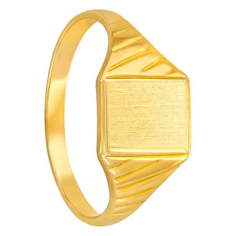 375 Yellow Gold Rectangular Signet Ring, 6.50 x 8 mm - Imperium