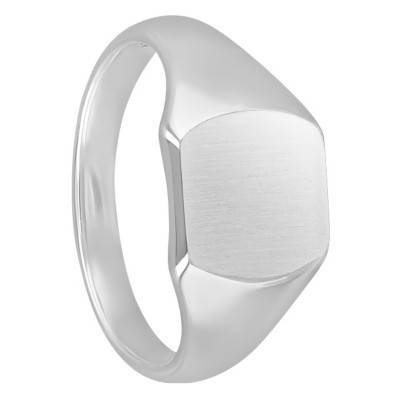 925 Silver Barrel-Top Signet Ring, 8.50 x 9 mm - Imperium