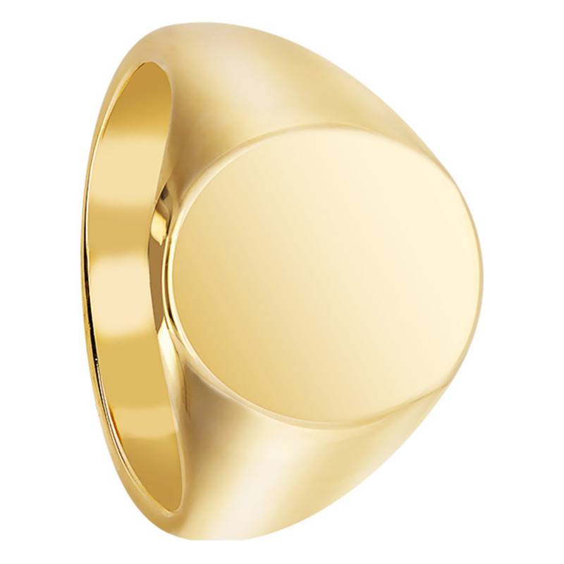 Yellow Gold-Plated Oval Signet Ring, 12 x 13.50 mm - Imperium