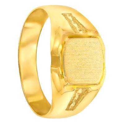 750/1000 Yellow Gold Rectangular Signet Ring, 7.50 x 8 mm - Imperium