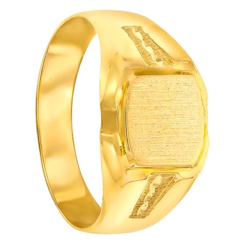 750/1000 Yellow Gold Rectangular Signet Ring, 7.50 x 8 mm - Imperium