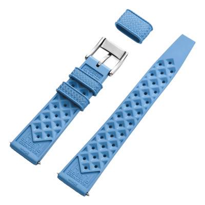 Sky Blue Tropic Rubber Watch Strap - Wolbrook