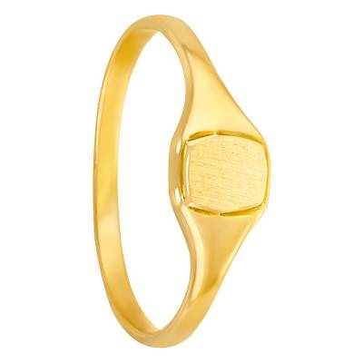 375 Yellow Gold Rectangular Signet Ring, 3 x 4 mm - Imperium