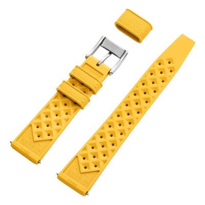 Yellow Tropic Rubber Watch Strap - Wolbrook