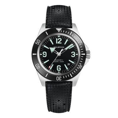 Skindiver II Automatic Dive Watch - Green Lum & Black Dial - Wolbrook