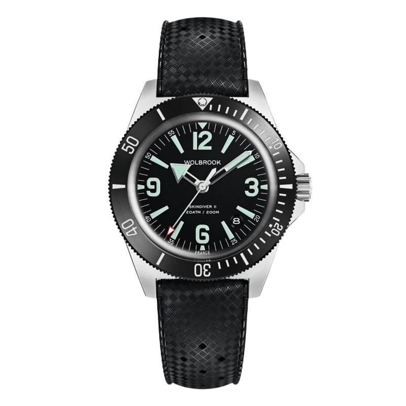 Skindiver II Automatic Dive Watch - Green Lum & Black Dial - Wolbrook
