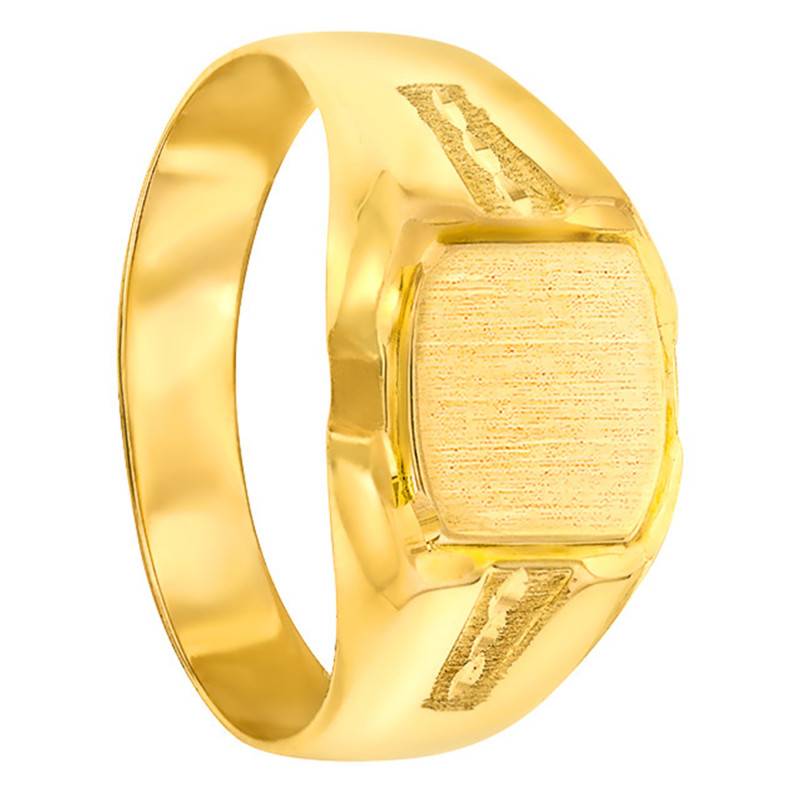375/1000 Yellow Gold Rectangular Signet Ring, 7.50 x 8 mm - Imperium