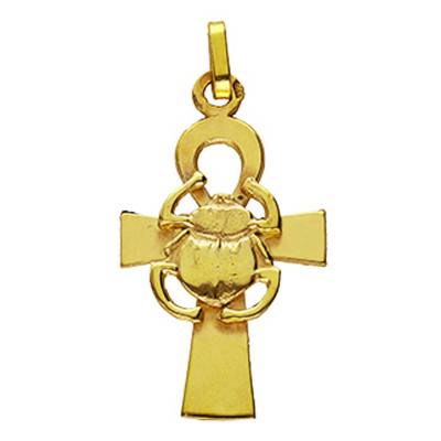 Yellow Gold Scarab Ankh Cross 375 or 750 - Lucas Lucor