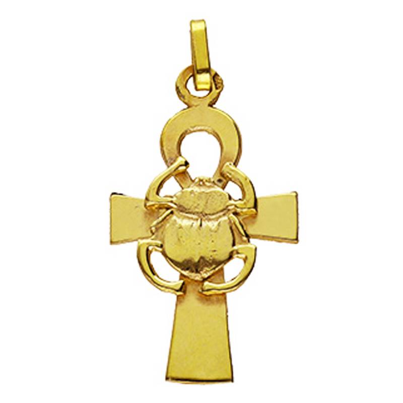 Yellow Gold Scarab Ankh Cross 375 or 750 - Lucas Lucor