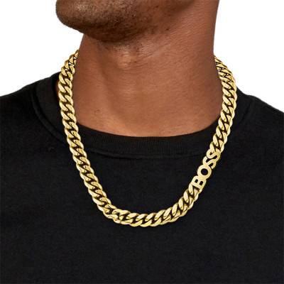 Collier Kassy Acier Doré 1580442, Longueur 51 cm - Boss