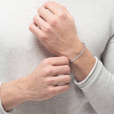 Steel Evan Bracelet, Length 19.50 cm - 1580605M - Boss