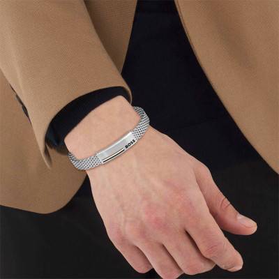 Alen Stainless Steel Bracelet, 18 to 19.50 cm - 1580611 - Boss