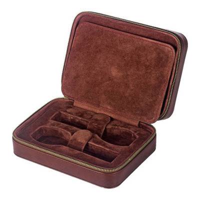 Brown Leather 4-Watch Travel Pouch NGBOX-01 - Nivada Grenchen
