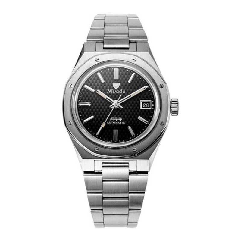 Watch F77 Black With Date 69000A77 - Nivada Grenchen