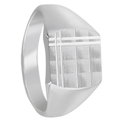 925 Silver Barrel-Top Signet Ring, 11 x 12 mm - Imperium