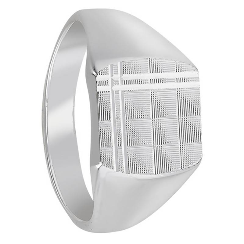 925 Silver Barrel-Top Signet Ring, 11 x 12 mm - Imperium