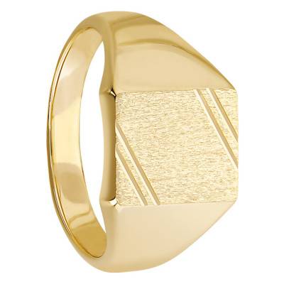 Yellow Gold-Plated Rectangular Signet Ring, 10 x 11 mm - Imperium