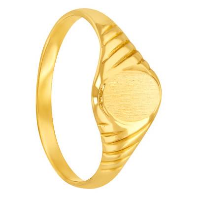 375/1000 Yellow Gold Oval Signet Ring, 5 x 6 mm - Imperium
