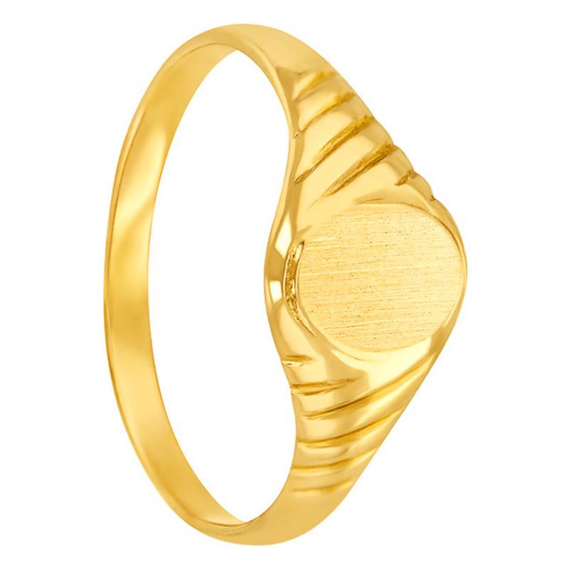 375/1000 Yellow Gold Oval Signet Ring, 5 x 6 mm - Imperium