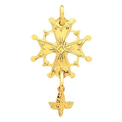 Croix Huguenote 15 x 26 mm en Or Jaune 750 - Emanessence